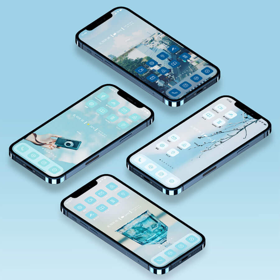 【古性のち×AZ-icon】Minimal-Blue 4Color Set