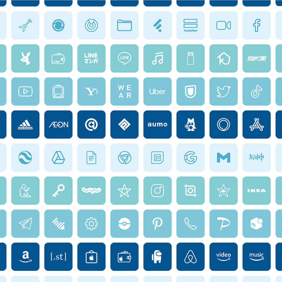 【古性のち×AZ-icon】Minimal-Blue 4Color Set